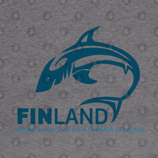 FINLAND Where Sharks go on a summer vacation funny pun by Naumovski